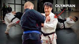 BJJ blue belt spars Olympic judoka (Hashimoto)