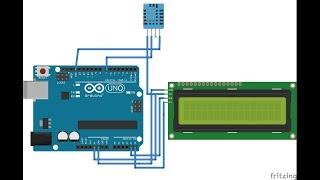 Experiment 3 - How to Interface DHT11 and 12C LCD display  to Arduino Uno