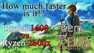 BotW CEMU 1.12.0 | Ryzen 1600 vs. 2600x | How much faster is it? | 4.1 vs. 4.25 GHz | Side by side