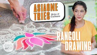 Discovering the beauty of Rangoli with Munah | AsiaOne Tries: Arts & Culture