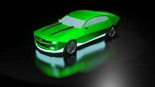 Low Poly Car With Glossy Green Colour