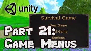 3D Survival Game Tutorial | Unity | Part 21 - Main Menu & In-Game Menu