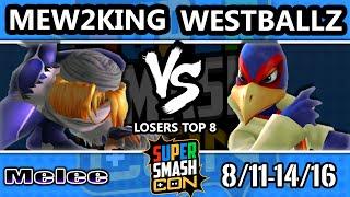 SSC 2016 SSBM - FOX MVG Mew2king (Sheik, Marth) Vs. G2 Westballz (Falco) - Melee Losers Top 8