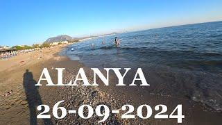 ALANYA ПОГОДА И МОРЕ 26 СЕНТЯБРЯ 2024 ИДУ КУПАТЬСЯ НА ПЛЯЖИ EFTALIA И ARSI ENFI CITY