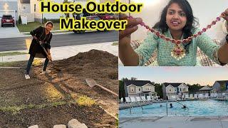 எங்க வீட்டை  அழகு படுத்தறோம் ~ Our House Outdoor Makeover project started ~Family Traveler USA VLOG