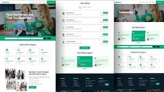 Create A Responsive Online Job Portal Website Using HTML, CSS and JavaScript  | With Source Code