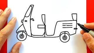 How To Draw Auto Rickshaw Step By Step