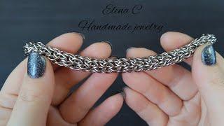 Candy Cane Cord Weave Chainmaille Tutorial Браслет в технике кольчужное плетение своими руками #diy