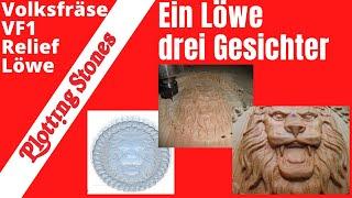 Relief Loewe auf Douglasie - Volksfräse VF1 mit KUS