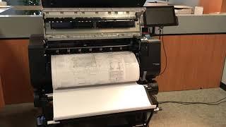 Canon imagePROGRAF TX-3000 printing a 24"x36" D-sized technical document on bond paper in 21 seconds