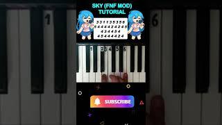 Sky (Friday Night Funkin - Vs Sky MOD) - Easy piano TUTORIAL #shorts