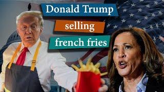 Why is Donald Trump selling french fries?  #sikhoiq365   #donaldtrump #kamalaharris #usaelections