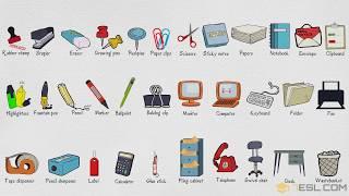 List of Office Supplies in English | Stationery Items Vocabulary Words