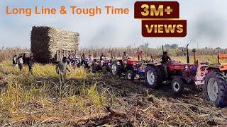 Long Tractor Pulling & Tractor Tochan! Seven Tractors Pulling stuck tractor trolley | Tractor Stunt