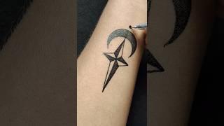 Moon  & Star  beautiful n easy temporary tattoo......#tattoo #tattoink #art #drawing #asmr