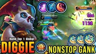 MVP Plays!! NonStop Ganking Diggie 100% Annoying!! - Build Top 1 Global Diggie ~ MLBB