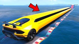 WATER SPEED BUMPS vs THE GIANT LONGEST LAMBORGHINI in GTA 5 MODS - EXPERIMENTS IN GTA 5