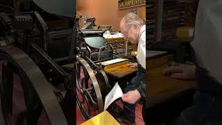 Press run to print Howard powered posters with our 10x15 Chandler & Price Gordon-style jobbing press