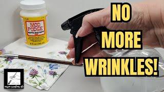 How to decoupage a NAPKIN with NO WRINKLES | Decoupage Tips for BEGINNERS 