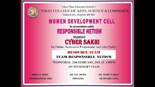 CYBER SAKHI  An Online Awareness Programme on Cyber Safety