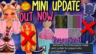 MINI UPDATE OUT NOW! MOONGAZER DUPE REMOVED?!, REWORKED PATTERNS, AND MORE | Roblox Dress To Impress