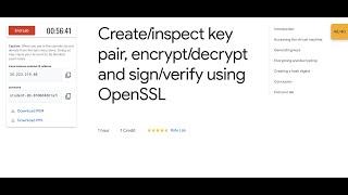 Create/inspect key pair, encrypt/decrypt and sign/verify using OpenSSL || #qwiklabs || #coursera