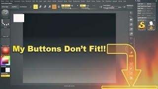 My ZBrush Buttons Don't Fit!! Side bar CTRL sliding, Wide Buttons, & Customize Interface solution!