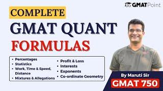 Master GMAT Quant Formulas | Complete GMAT Math Formulas With Examples By Maruti Sir (GMAT-750)