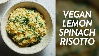 Lemon Spinach Risotto | Creamy Vegan Risotto Recipe With Just 10 Ingredients