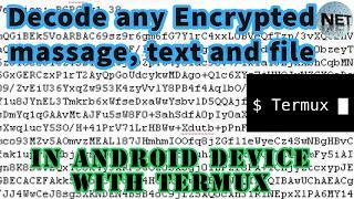 Encrypt and decrypt any text massage with termux | no root required  proof