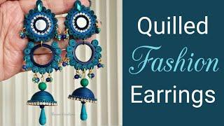 Blue Fashion Earrings/ Quilling Designer Earrings