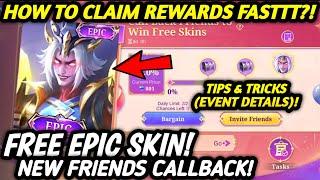 HOW TO GET KHUFRA NEW EPIC SKIN (100% DISCOUNT) IN NEW FRIENDS CALLBACK EVENT - MLBB