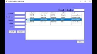 C# Database operations using dataset(Insert, Delete, Update, List, Select)