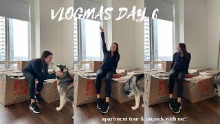 VLOGMAS DAY 6: APARTMENT TOUR, Movers showed up with all my stuff, unpack and build my bed frame