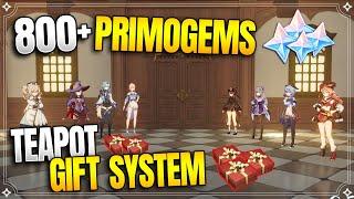 Free 800+ Primogems! (Up to 1280) | Teapot Gift System Guide |【Genshin Impact】