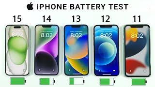 iPhone 15 vs 14 vs 13 vs 12 vs 11 Battery Test | iOS 17 BATTERY TEST