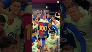 Robert gets his milestone!  #fcbarcelona #lewandowski #shorts