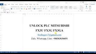 UNLOCK PASSWORD PLC MITSUBISHI FX3U FX3G FX3GC FX3GA