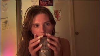 ASMR mouth sounds, hand movements and mic scratching for sleep