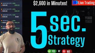 "Easy 5 Second Binary Options Strategy Hack | 90% Win Rate OTC" (TESTED REACTION)