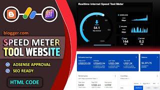 How to Make Internet Speed Test Website on blogger.com | HTML Code blogger | Get AdSense Approval