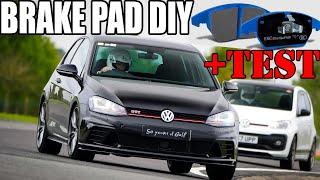 MK7 GOLF GTI R AUDI S3 LEON CUPRA BRAKE PAD DIY, UPGRADE + TEST #gti #ebcbrakes