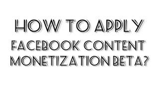 HOW TO APPLY FACEBOOK MONETIZATION BETA? #israelcaregiver #tutorial  @baebssilva