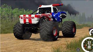 Epic BeamNG High Speed Jumps & Monster Truck Crashes #1: Grave Digger, Hot Wheels, & El Toro Loco