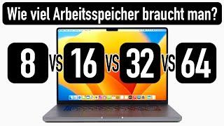 Wie viel Arbeitsspeicher braucht man wirklich? - 8GB vs 16GB vs 32GB vs 64GB