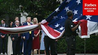 BREAKING NEWS: President Trump Alongside Family Including Ivanka Raises Giant New American Flag