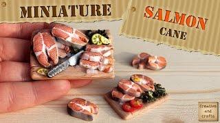 Полимерная глина - РЫБА (кулинарная миниатюра) - Polymer clay SALMON fish cane / Светлана Няшина