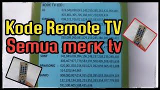 KODE REMOTE TV UNTUK SEMUA MERK TV