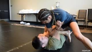 Cynthia Calvillo Amazing Grappling Technique Backstage at UFC 210