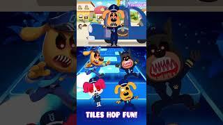 SHERIFF LABRADOR EXE vs SHERIFF PAPILLON vs DOBIE EXE X Coffin Dance Tiles Hop #shorts